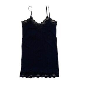 Precision Research & Development"  black cami top lace trim built in bra M/L